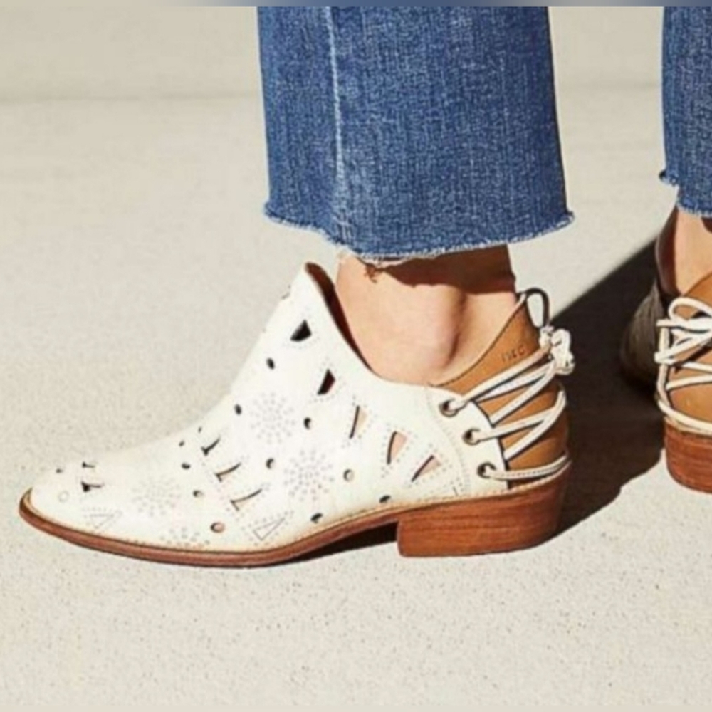 Anthropologie Musse & Cloud Coolise Western Bohemian Cutout Ankle Booties